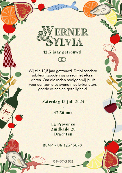 Uitnodiging Werner en Sylvia